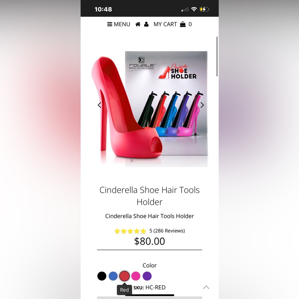 Cinderella Hair Tools Holder - Red, Black, Blue, Purple, Pink